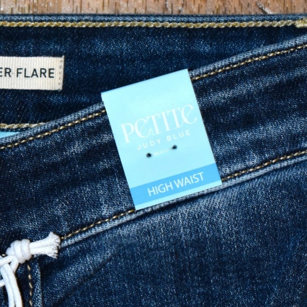 Judy Blue Trouser Flare Jeans Womens 13/31 Petite NWT High Waist Stretch - Picture 8 of 10